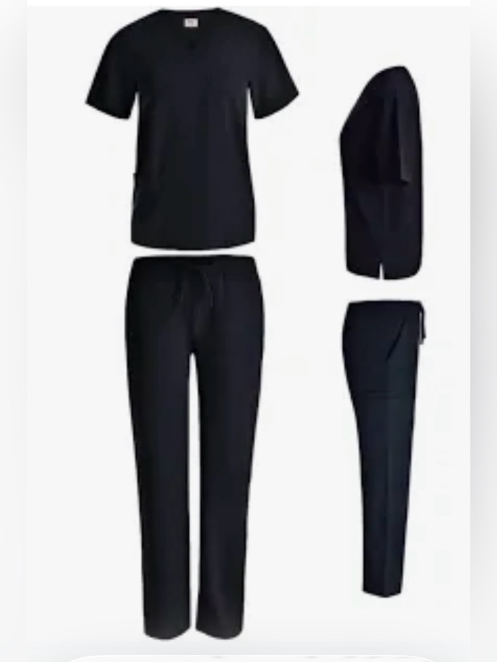 NWT Women’s Beverly Hills Uniforms Black Scrubs Top and Pants Set Sz XS